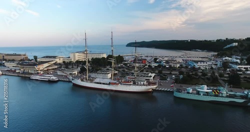 Sail Ship Parked In Harbor