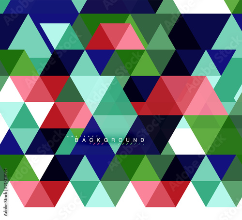 Multicolored triangles abstract background, mosaic tiles concept