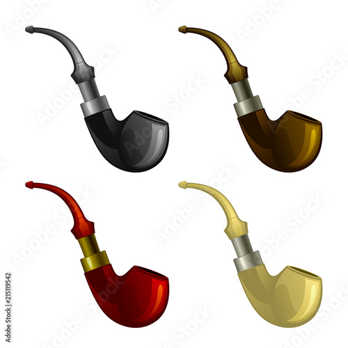 Set of smoking pipes on a white background
