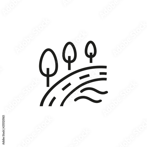 Public park line icon. Road, landscape, summer. Recreation concept. Vector illustration can be used for topics like tourism, nature,

