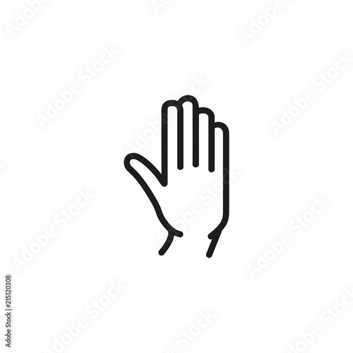 Stop gesture line icon. Palm, goodbye, hand. Warning concept. Vector illustration can be used for topics like prohibition, restriction, warning