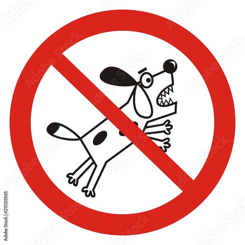prohibition of dog walking, vector icon, sign