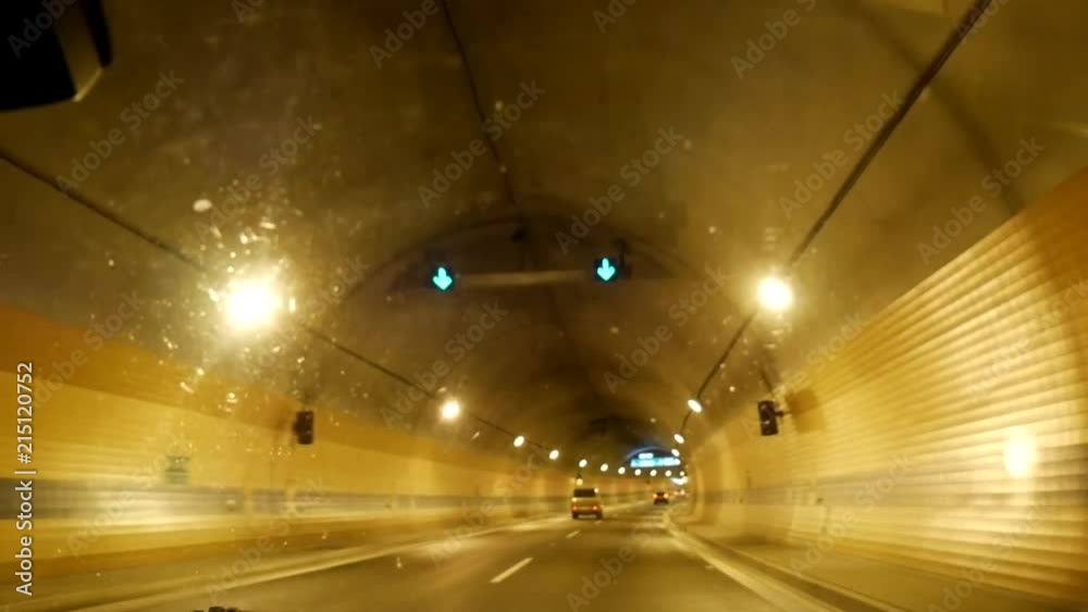 driving in tunnel by car driving in tunnel by car