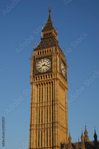 The Clock Tower or Big Ben at Westminster, London.