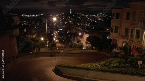 Timelapse of Lombard Street night San Francisco California