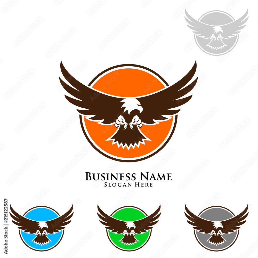 Fototapeta premium Eagle Logo, vector Wild eagle Bird Falcon Hawk Concept