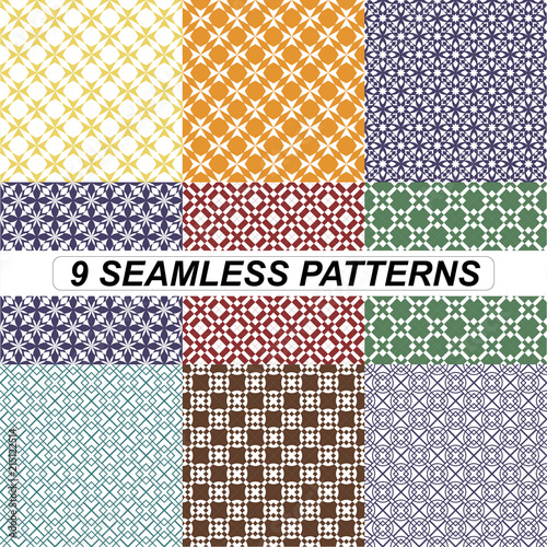 9 seamless pattern geometric