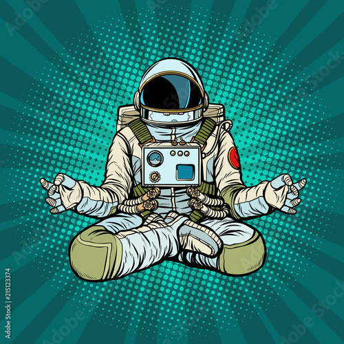 Tableau sur toile yoga astronaut Lotus pose. Meditation and spiritual practice