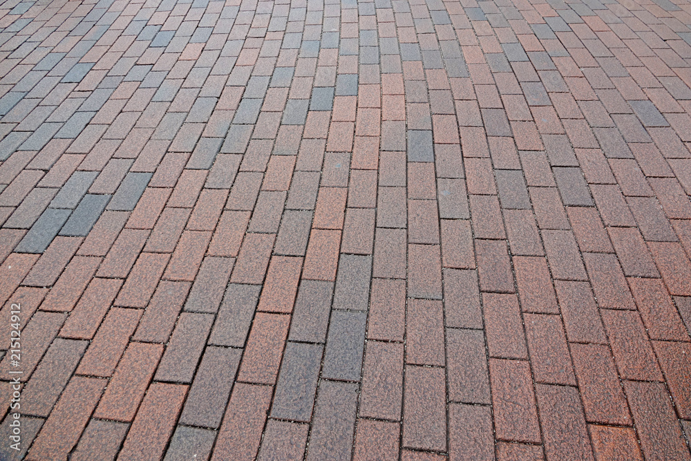 Close up of a brick road as a background