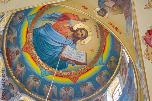 Ceiling view of orthodox church in Moldova