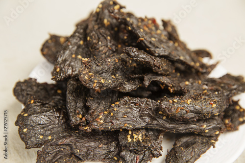 Closeup of beef jerky 