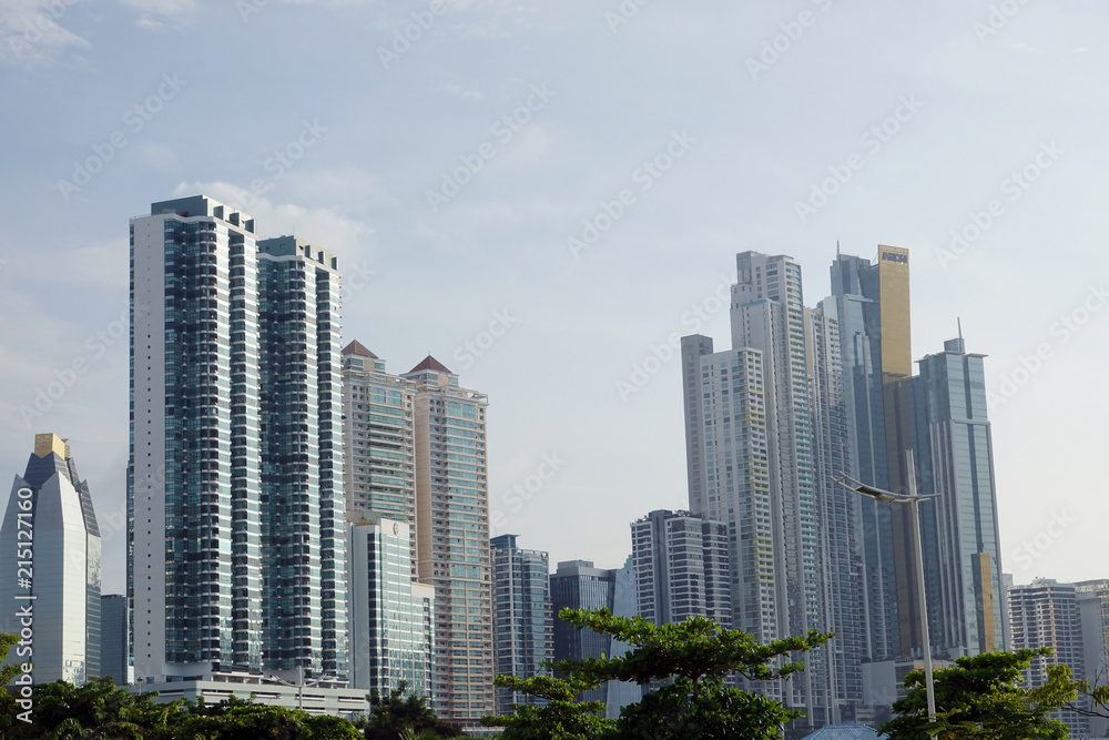 View of tall buildings in Panama City