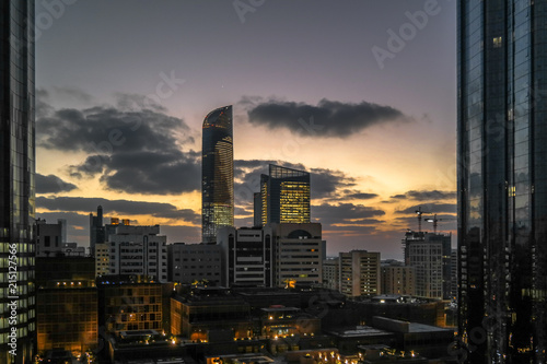 Photography Beautiful calm sunset in Abu Dhabi city