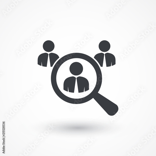 Looking For An Employee. Looking For Talent. Search for businessman. Flat icon design