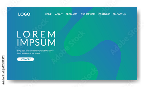 Web page design template. Landing page template