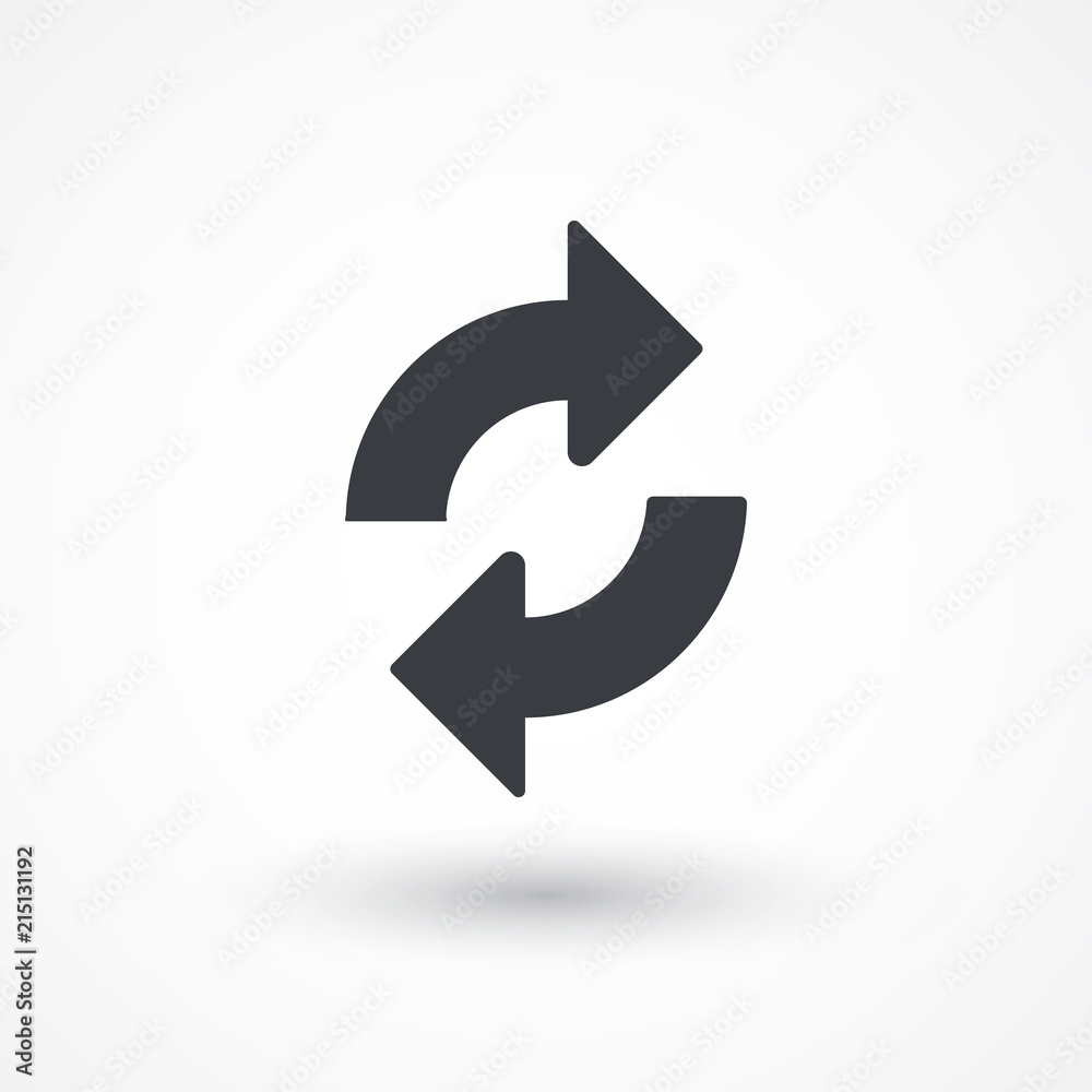 Arrow refresh icon. Flat style design icon Arrow refresh icon. Flat style design icon