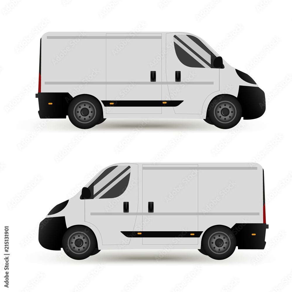 
Car. Isolated on white background. Vector illustration of delivery. Flat style. Side view. Profile.