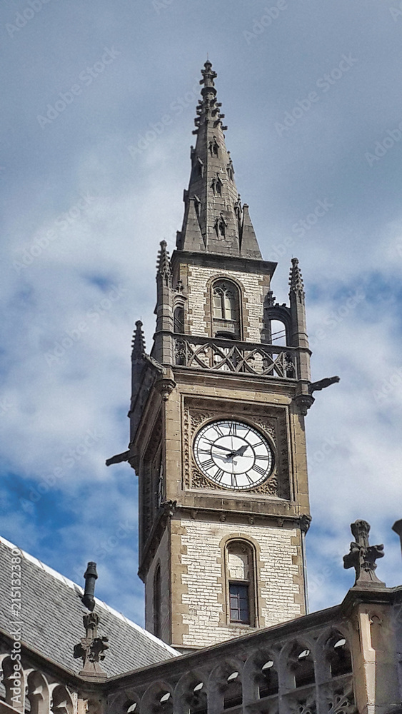 Clock tower in Ghent, Belgium