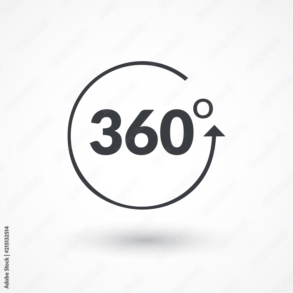 Angle 360 degrees sign icon. Geometry math symbol. Full rotation Angle 360 degrees sign icon. Geometry math symbol. Full rotation