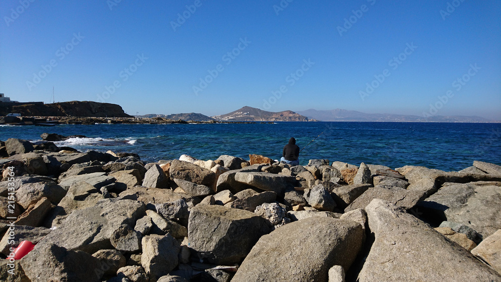 Lone Fisherman - Naxos, Greece
