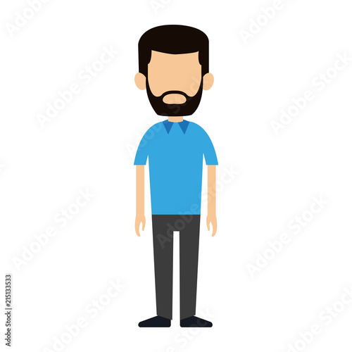 Young man avatar with beard and casual clothes vector illustration graphic design