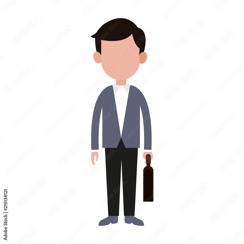 Obraz premium Businessman avatar cartoon vector illustration graphic design