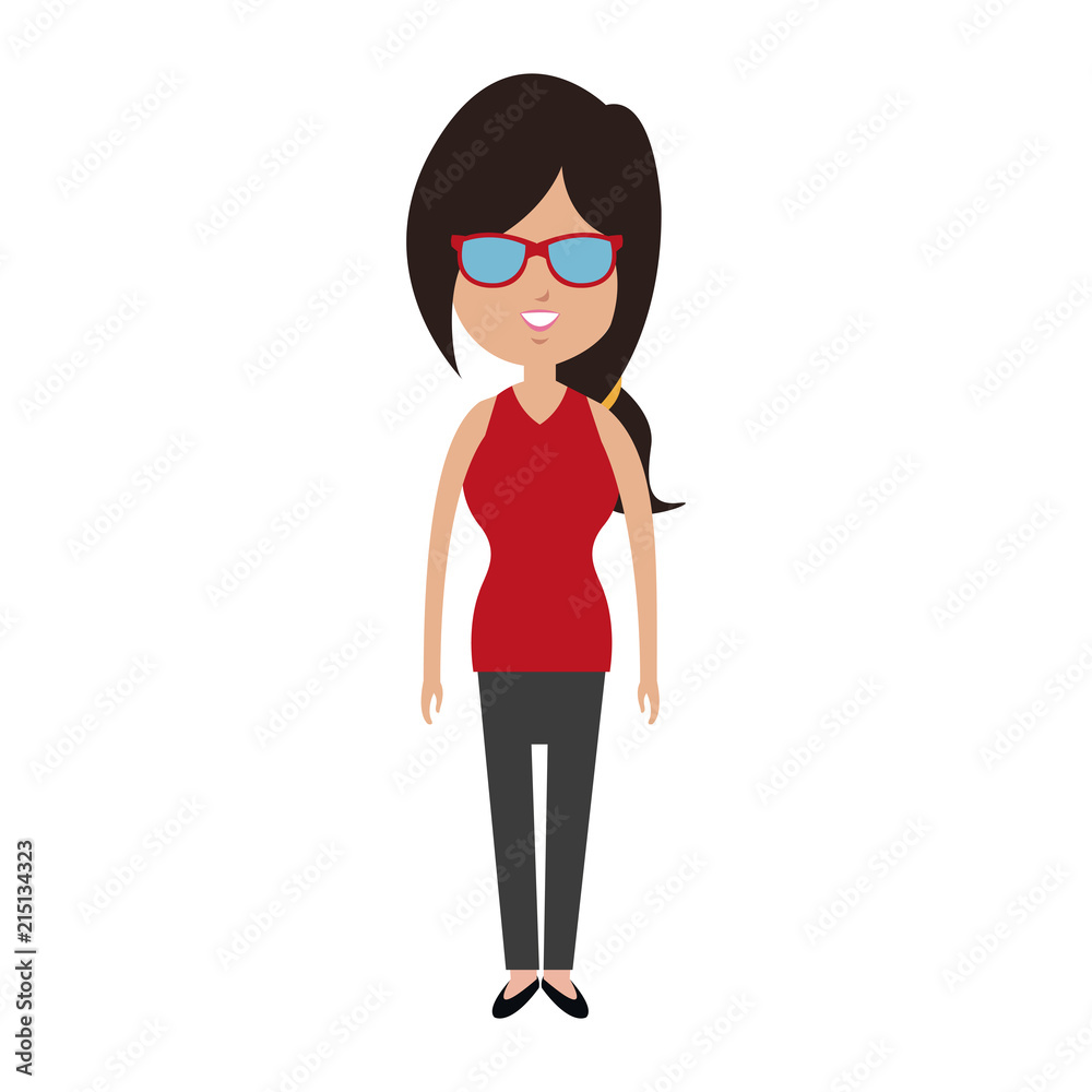 Young woman with sunglasses avatar cartoon vector illustration graphic design Young woman with sunglasses avatar cartoon vector illustration graphic design
