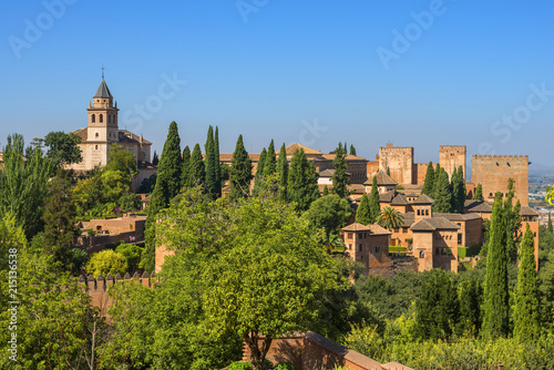 Alhambra from the Generalife gardens, UNESCO World Heritage Site, Granada, Andalusia, Spain photo