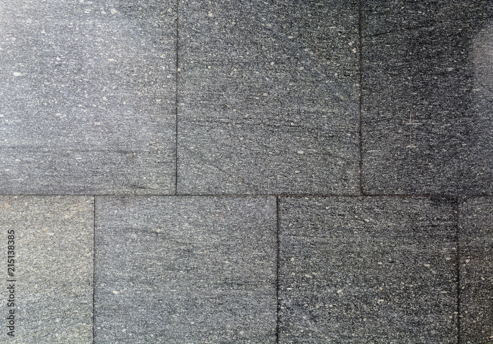 Fototapeta premium Texture of black or dark gray granite. Geometric smooth boundaries. Treated stone.