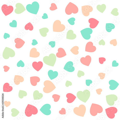 pattern background of pastel colored hearts