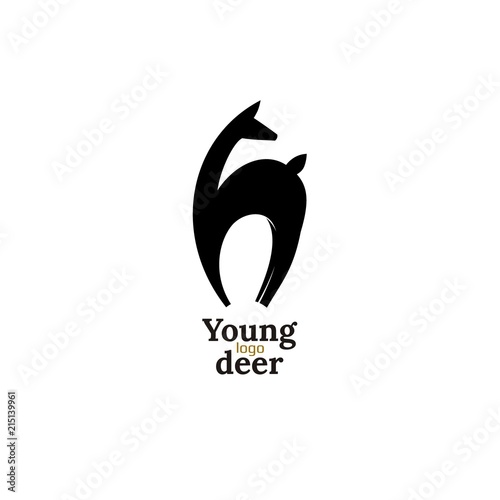VECTOR of Young deer icon. Business icon for the company. Logo for pet shop / Zoo / symbol. Flat design. Illustration.