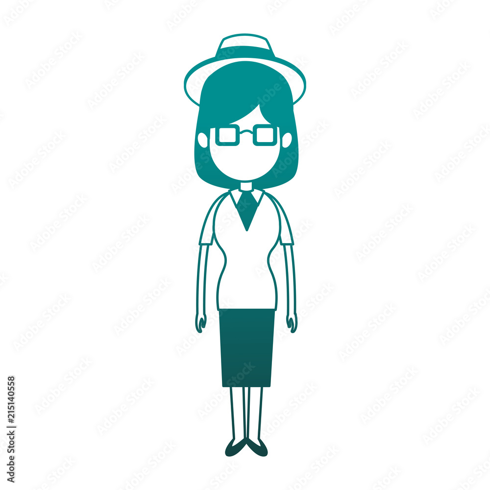 Young and fashion woman avatar with sunglasses and hat vector illustration graphic design