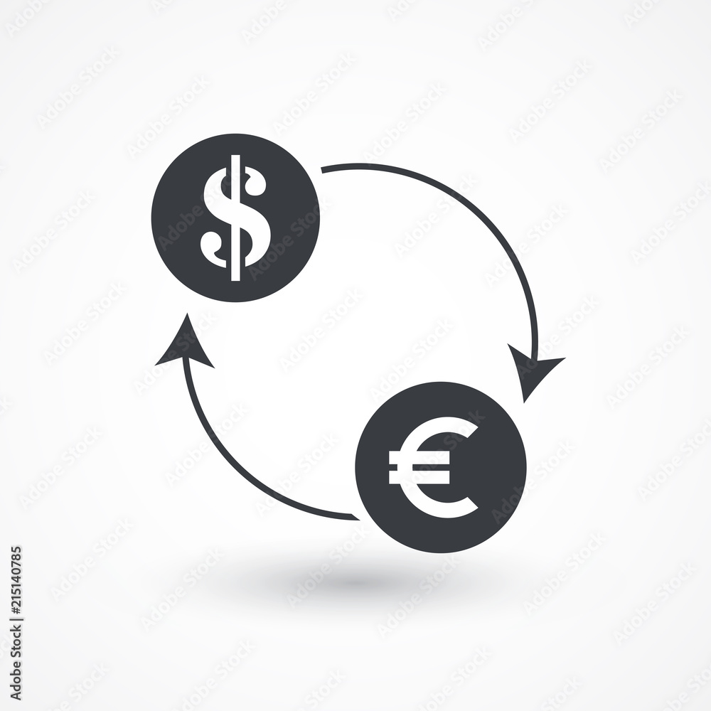 Money convert icon. Euro Dollar