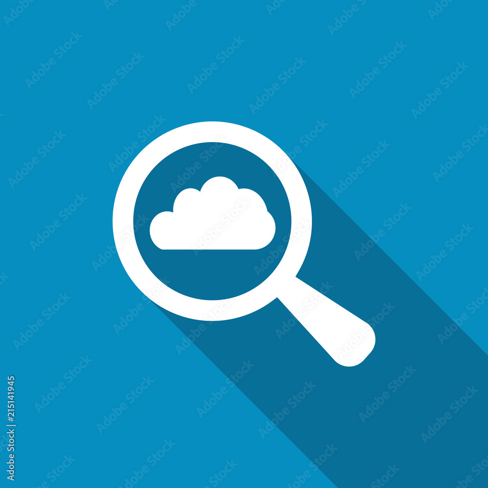 Search cloud computing icon or button big data storage and find information in database Search cloud computing icon or button big data storage and find information in database