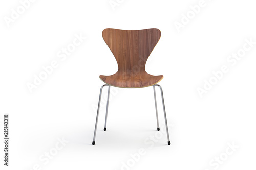Modern wooden chair. 3d render
