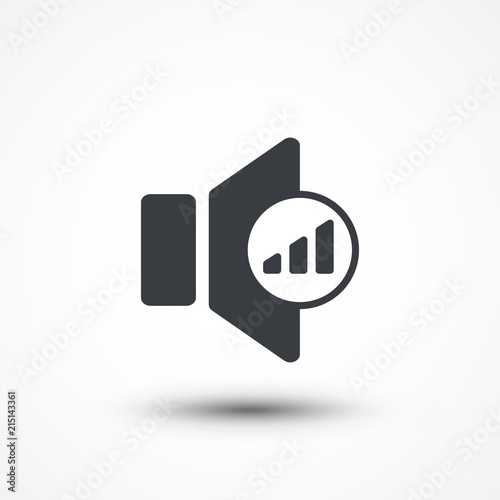 Volume icon, illustration. Flat design style, level indicator