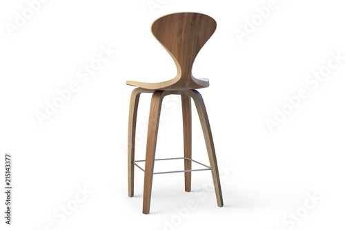 Modern bar stool. 3d render
