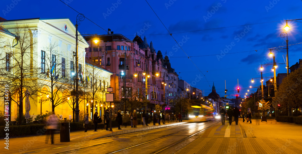 Nightlife of Debrecen streets