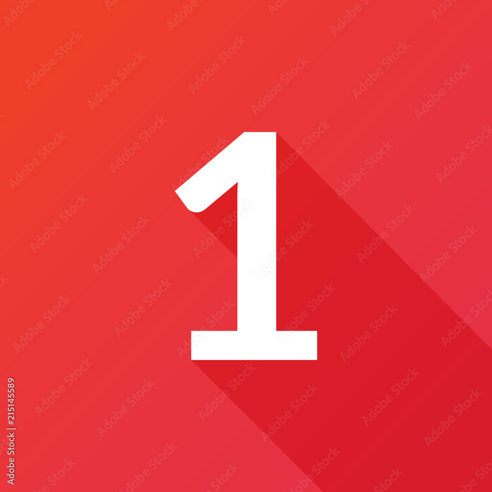 Illustration of a Letter with a Long Shadow - Letter 1 Illustration of a Letter with a Long Shadow - Letter 1