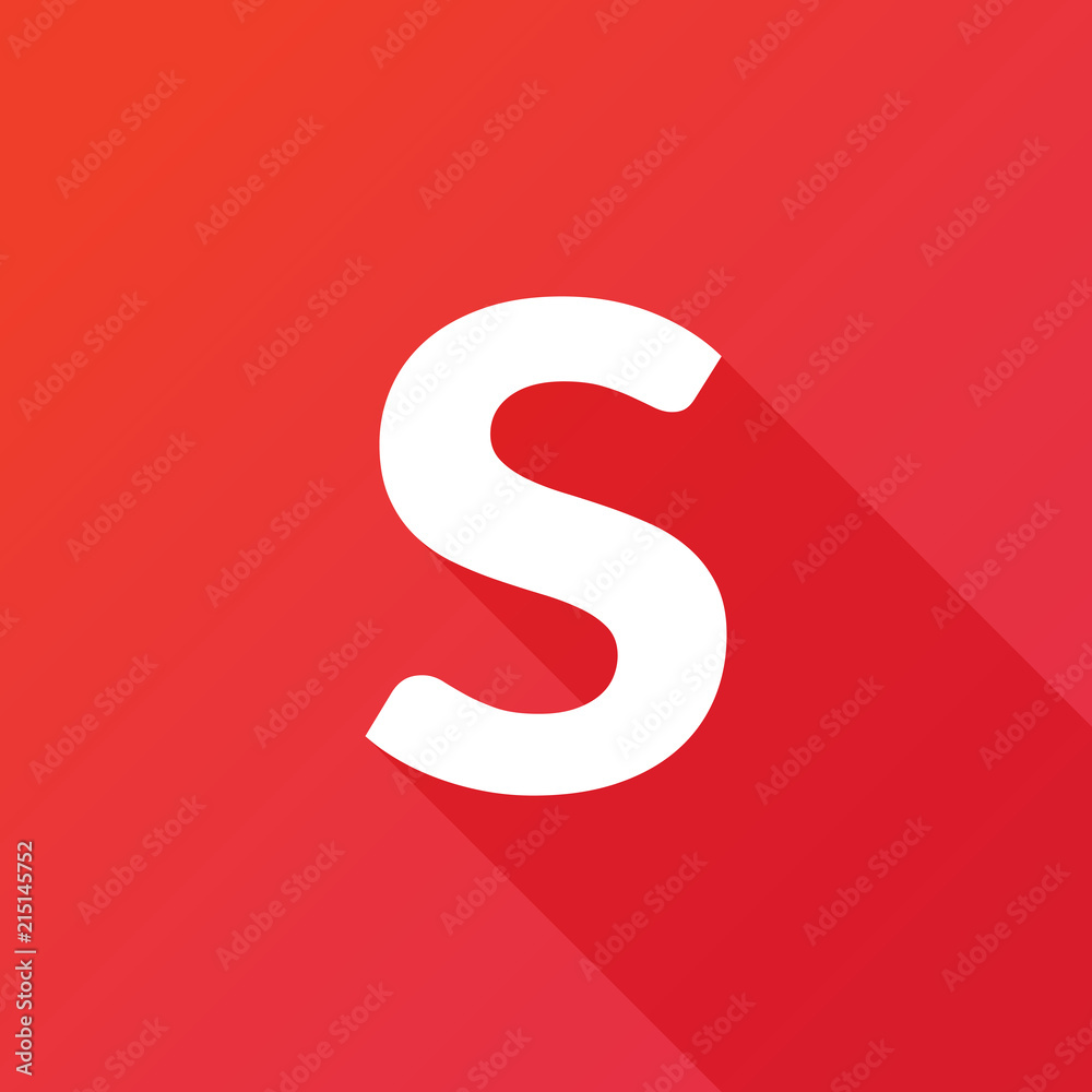 Illustration of a Letter with a Long Shadow - Letter s Illustration of a Letter with a Long Shadow - Letter s