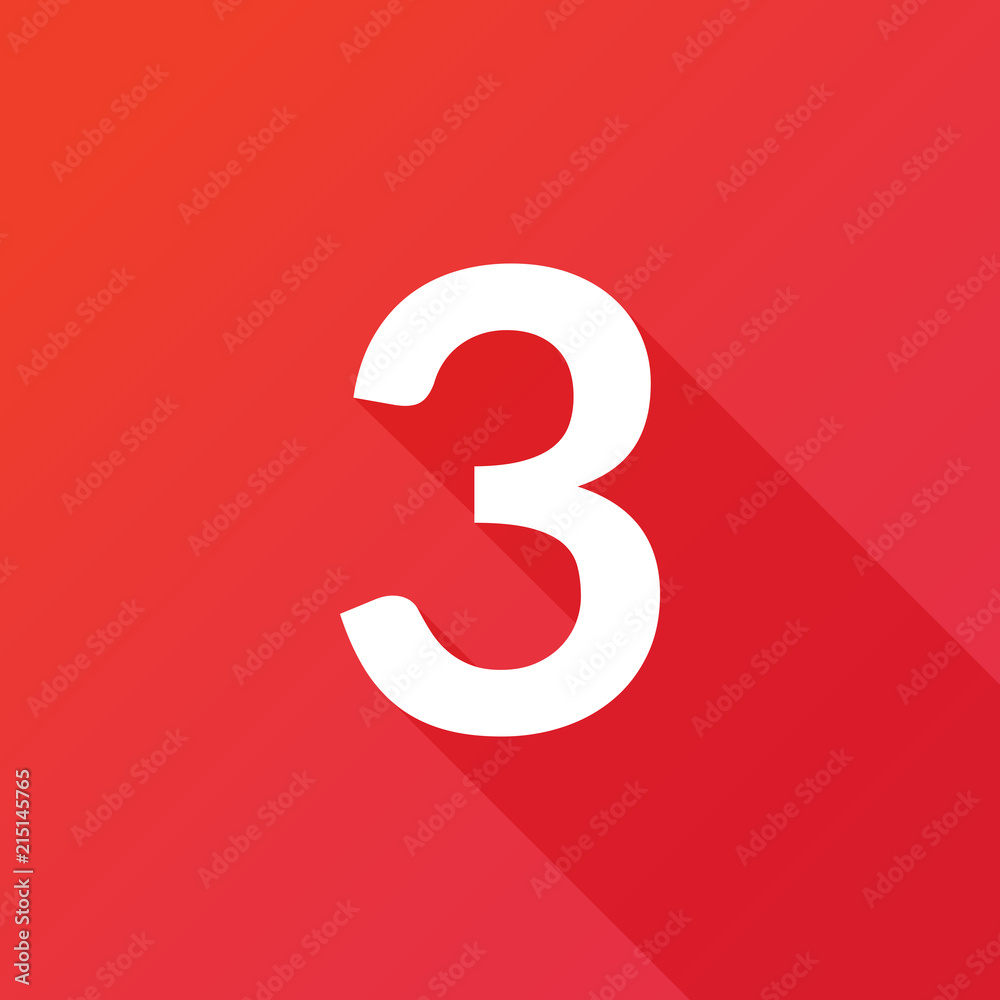 Illustration of a Letter with a Long Shadow - Letter 3