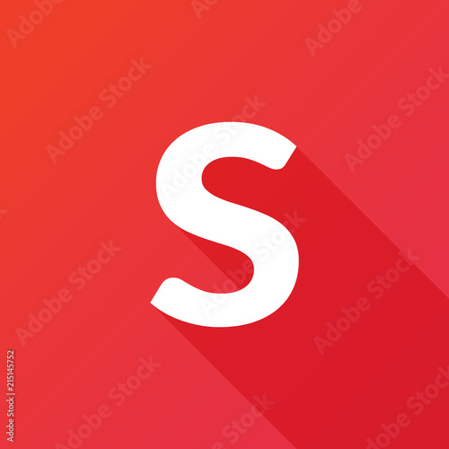 Illustration of a Letter with a Long Shadow - Letter s