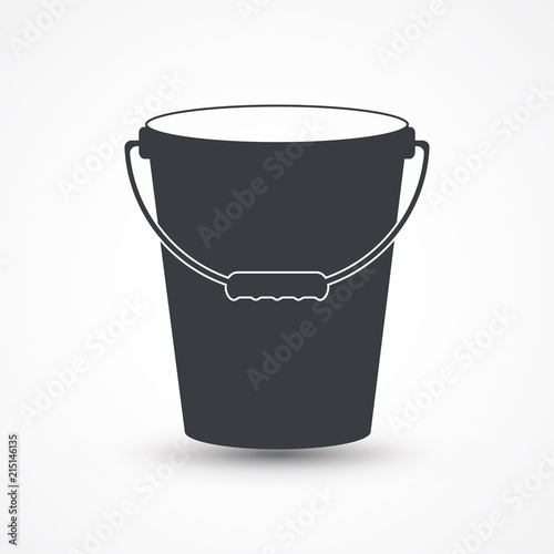 Bucket Icon. Housework icon. Cleaning pail for water icon. Water container icon