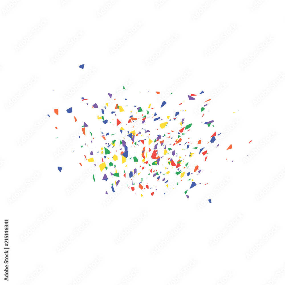 An explosion of festive confetti. Many falling carnival confetti for design. Holiday decoration Isolated elements. Carnival vector illustration. Invitation Card, Poster, Flyer