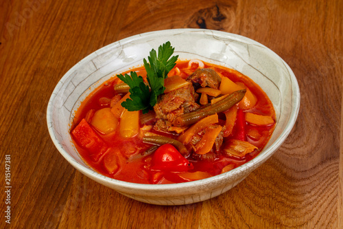 Traditional lagman soup