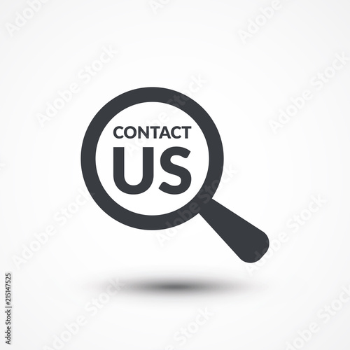 Magnifying glass with words contact us for advertising concept