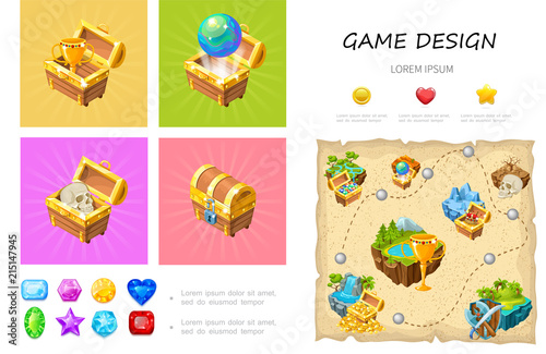 Cartoon Game UI Infographic Concept