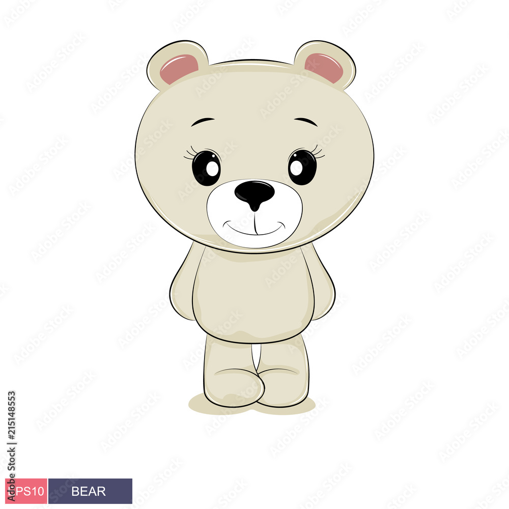 Hand drawn vector illustration of a cute funny bear. Isolated objects on white background. Hand drawn vector illustration of a cute funny bear. Isolated objects on white background.