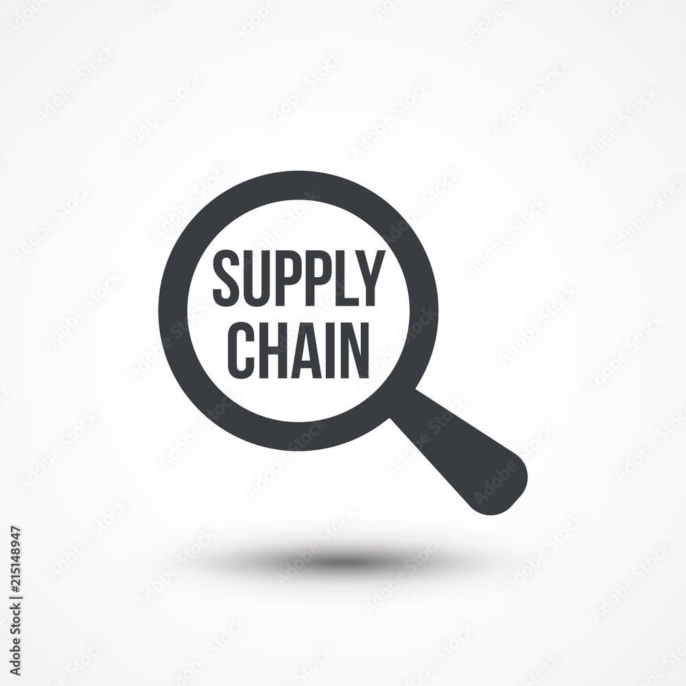 Supply Chain word under magnifier illustration design icon Supply Chain word under magnifier illustration design icon