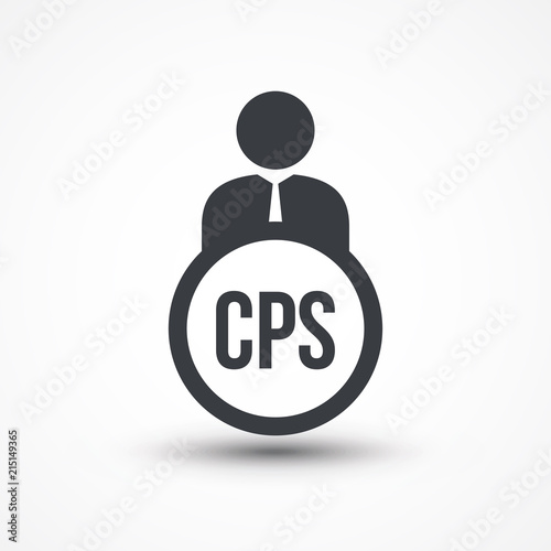 Human flat icon with word CPS cost per sale